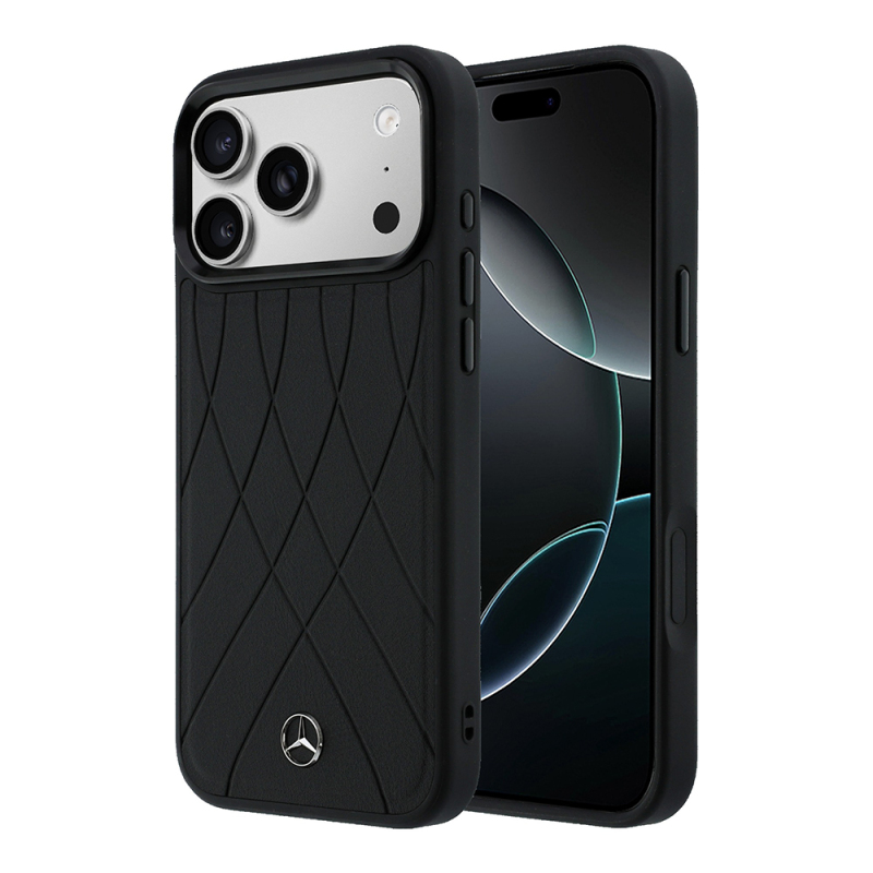 Apple iPhone 18 Pro Max Case – Mercedes-Benz Officially Licensed "Crossed Lines" Cover with 3D Metal Logo and M-Safe Charging Compatibility - 2