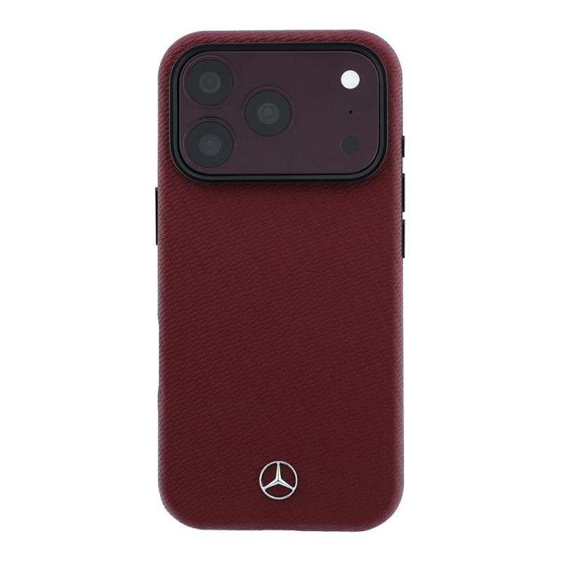 Apple iPhone 18 Pro Max Case – Mercedes-Benz Officially Licensed – M-Safe Charging Compatible – Wrap Wood & Leather Cover with 3D Metal Logo - 3