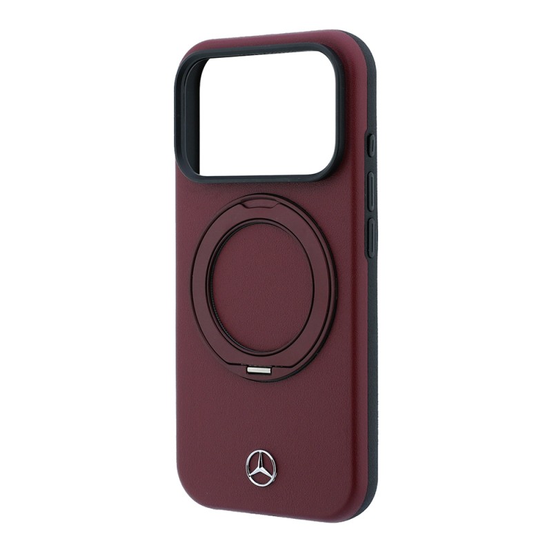 Apple iPhone 18 Pro Max Case Mercedes Benz Original Licensed M-safe Charging Enabled 360 Degree Rotating Stand PU Metal Logo Cover - 6
