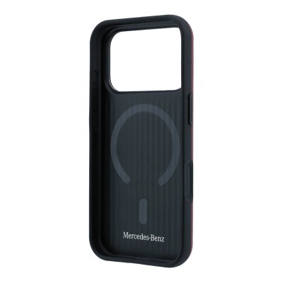 Apple iPhone 18 Pro Max Case Mercedes Benz Original Licensed M-safe Charging Enabled 360 Degree Rotating Stand PU Metal Logo Cover - 7