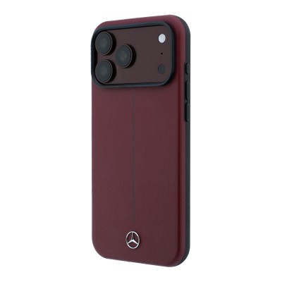 Apple iPhone 18 Pro Max Case, Mercedes Benz Original Licensed, M-safe Charging Feature, Metal Star Logo, Striped Leather Cover - 3