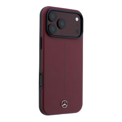 Apple iPhone 18 Pro Max Case, Mercedes Benz Original Licensed, M-safe Charging Feature, Metal Star Logo, Striped Leather Cover - 5
