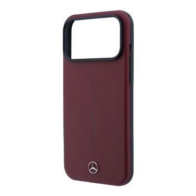 Apple iPhone 18 Pro Max Case, Mercedes Benz Original Licensed, M-safe Charging Feature, Metal Star Logo, Striped Leather Cover - 7