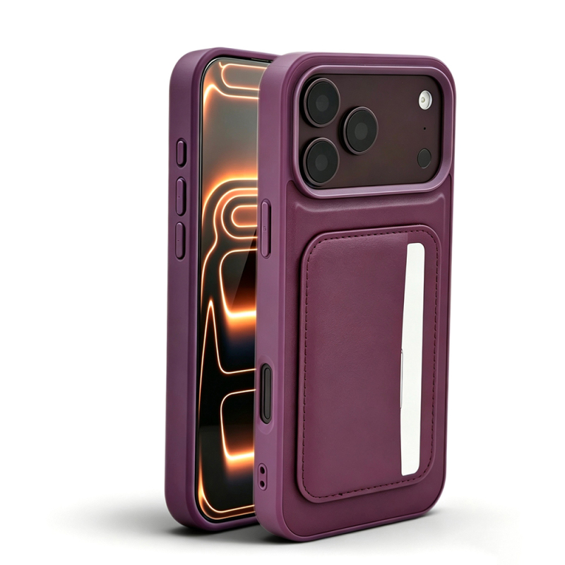 Apple iPhone 18 Pro Max Case with Card Holder Zore X-Card Silicone Cover - 5