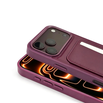 Apple iPhone 18 Pro Max Case with Card Holder Zore X-Card Silicone Cover - 6