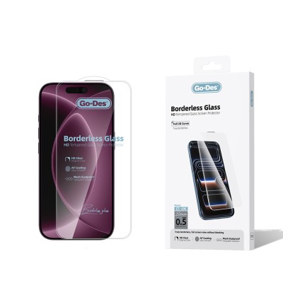 Apple iPhone 18 Pro Max Go Des Borderless Tempered Glass Screen Protector Şeffaf
