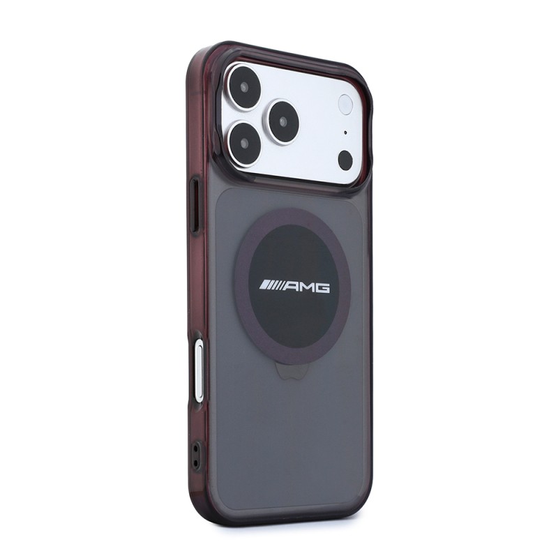 Apple iPhone 18 Pro Max Kılıf AMG Orjinal Lisanslı M-safe Şarj Özellikli Transparan IML Baskı Logolu Bicolor Block Kapak - 4