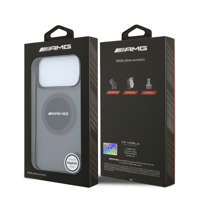 Apple iPhone 18 Pro Max Kılıf AMG Orjinal Lisanslı M-safe Şarj Özellikli Transparan IML Baskı Logolu Bicolor Block Kapak - 8