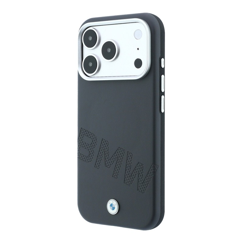 Apple iPhone 18 Pro Max Kılıf BMW Orjinal Lisanslı M-safe Şarj Özellikli Kabartma Tasarımlı PU Metal Logolu Kapak - 4