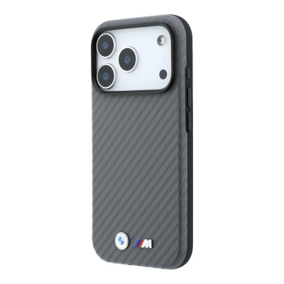 Apple iPhone 18 Pro Max Kılıf BMW Orjinal Lisanslı M-safe Şarj Özellikli Karbon Fiber Tasarımlı ve Metal Logolu PU Deri Kapak - 6