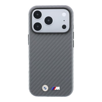 Apple iPhone 18 Pro Max Kılıf BMW Orjinal Lisanslı M-safe Şarj Özellikli Karbon Fiber Tasarımlı ve Metal Logolu PU Deri Kapak - 7