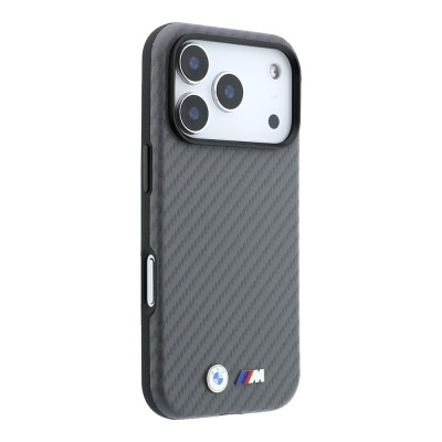 Apple iPhone 18 Pro Max Kılıf BMW Orjinal Lisanslı M-safe Şarj Özellikli Karbon Fiber Tasarımlı ve Metal Logolu PU Deri Kapak - 8