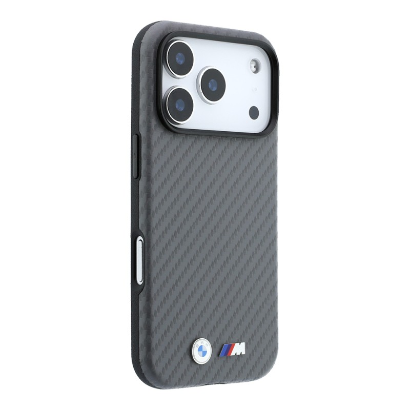 Apple iPhone 18 Pro Max Kılıf BMW Orjinal Lisanslı M-safe Şarj Özellikli Karbon Fiber Tasarımlı ve Metal Logolu PU Deri Kapak - 8