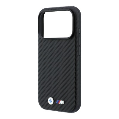 Apple iPhone 18 Pro Max Kılıf BMW Orjinal Lisanslı M-safe Şarj Özellikli Karbon Fiber Tasarımlı ve Metal Logolu PU Deri Kapak - 17