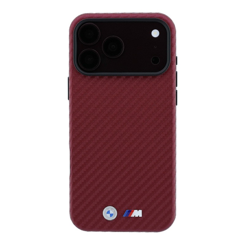 Apple iPhone 18 Pro Max Kılıf BMW Orjinal Lisanslı M-safe Şarj Özellikli Karbon Fiber Tasarımlı ve Metal Logolu PU Deri Kapak - 21