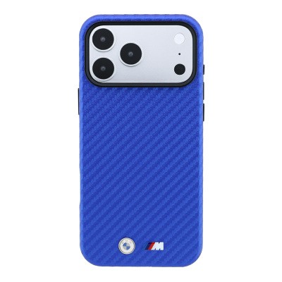 Apple iPhone 18 Pro Max Kılıf BMW Orjinal Lisanslı M-safe Şarj Özellikli Karbon Fiber Tasarımlı ve Metal Logolu PU Deri Kapak - 28