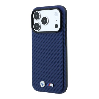 Apple iPhone 18 Pro Max Kılıf BMW Orjinal Lisanslı M-safe Şarj Özellikli Karbon Fiber Tasarımlı ve Metal Logolu PU Deri Kapak - 34
