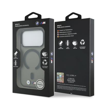 Apple iPhone 18 Pro Max Kılıf BMW Orjinal Lisanslı M-safe Şarj Özellikli Metal Buton Tasarımlı Buzlu IML Baskılı Kapak - 24