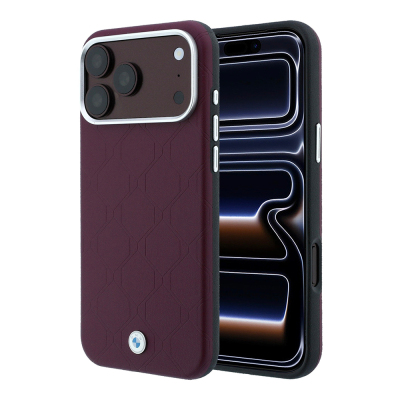 Apple iPhone 18 Pro Max Kılıf BMW Orjinal Lisanslı M-safe Şarj Özellikli Metal Logolu Kabartmalı Kapitone Deri Kapak - BMW