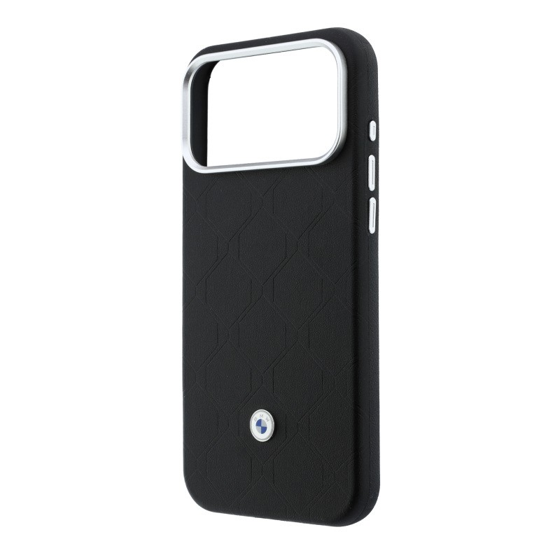 Apple iPhone 18 Pro Max Kılıf BMW Orjinal Lisanslı M-safe Şarj Özellikli Metal Logolu Kabartmalı Kapitone Deri Kartlıklı Kapak - 18