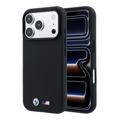 Apple iPhone 18 Pro Max Kılıf BMW Orjinal Lisanslı M-safe Şarj Özellikli Metal Logolu Karbon Fiber Kevlar Kapak - BMW