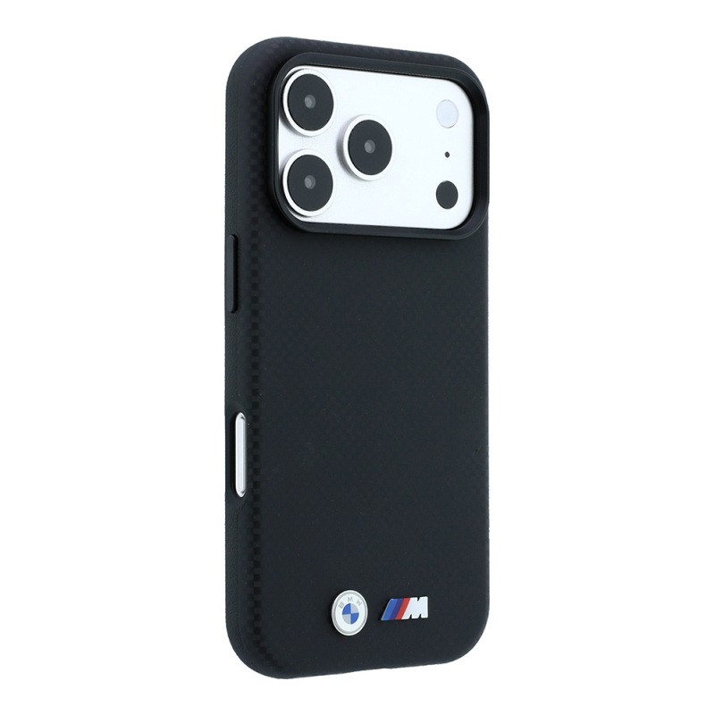 Apple iPhone 18 Pro Max Kılıf BMW Orjinal Lisanslı M-safe Şarj Özellikli Metal Logolu Karbon Fiber Kevlar Kapak - 4