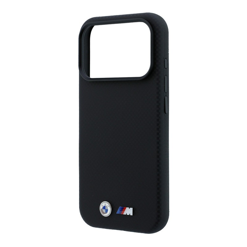Apple iPhone 18 Pro Max Kılıf BMW Orjinal Lisanslı M-safe Şarj Özellikli Metal Logolu Karbon Fiber Kevlar Kapak - 6