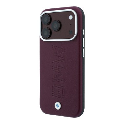 Apple iPhone 18 Pro Max Kılıf BMW Orjinal Lisanslı M-safe Şarj Özellikli Ortalı Sıcak Damga Logolu Deri Kapak - 10