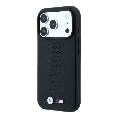 Apple iPhone 18 Pro Max Kılıf BMW Orjinal Lisanslı M-safe Şarj Özellikli PU Delikli Metal M Logolu Kapak - 3