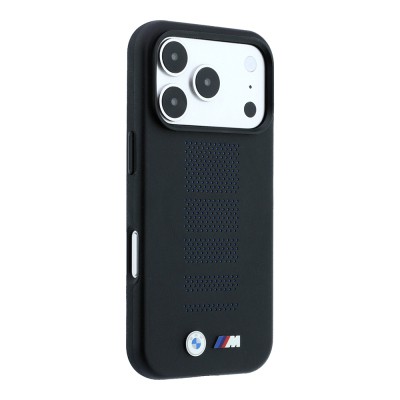 Apple iPhone 18 Pro Max Kılıf BMW Orjinal Lisanslı M-safe Şarj Özellikli PU Delikli Metal M Logolu Kapak - 5