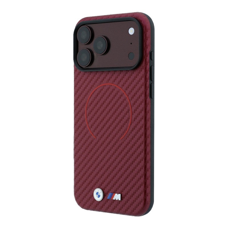 Apple iPhone 18 Pro Max Kılıf BMW Orjinal Lisanslı M-safe Şarj Özellikli PU Metal Logolu Kırmızı Halka Tasarımlı Kapak - 2