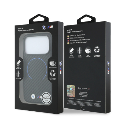 Apple iPhone 18 Pro Max Kılıf BMW Orjinal Lisanslı M-safe Şarj Özellikli PU Metal Logolu Kırmızı Halka Tasarımlı Kapak - 16