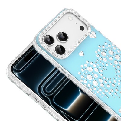 Apple iPhone 18 Pro Max Kılıf Damla Taşlı Zore Rivas Sert PC Kapak - 4