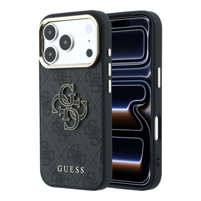 Apple iPhone 18 Pro Max Kılıf Guess Orjinal Lisanslı 4G Büyük Resin Logolu PU Kapak - Guess
