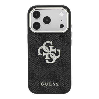 Apple iPhone 18 Pro Max Kılıf Guess Orjinal Lisanslı 4G Büyük Taşlı Resin Logolu PU Kapak - 13