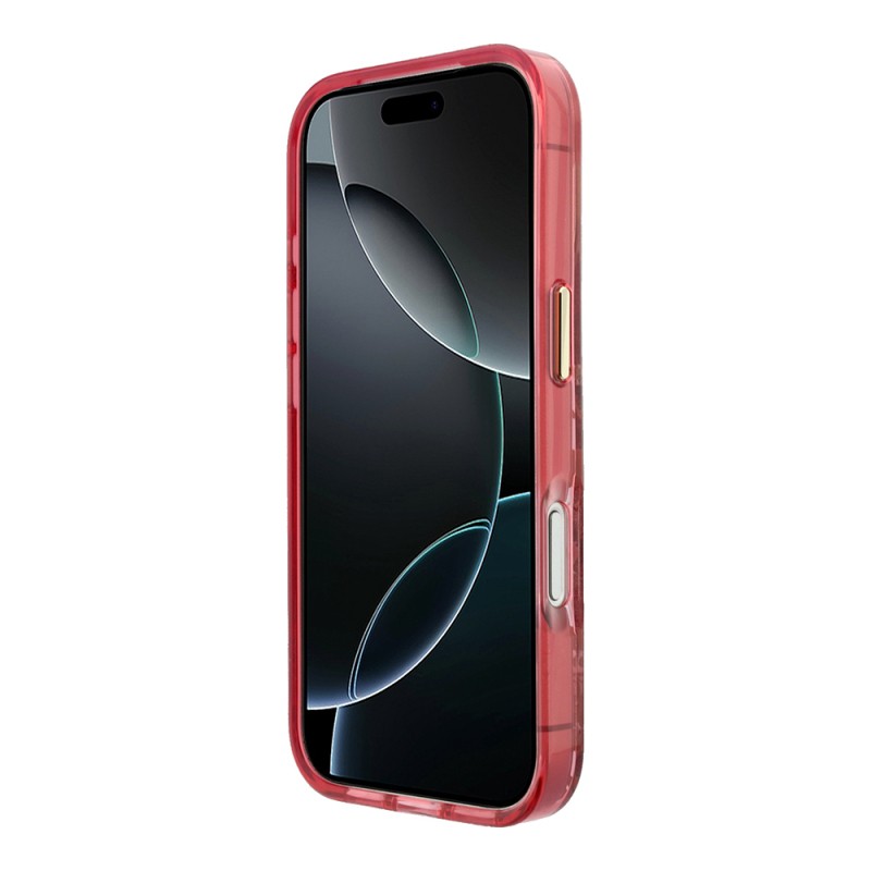 Apple iPhone 18 Pro Max Kılıf Guess Orjinal Lisanslı M-safe Şarj Özellikli Gül Desenli Simli Yazı Logolu Kapak - 13