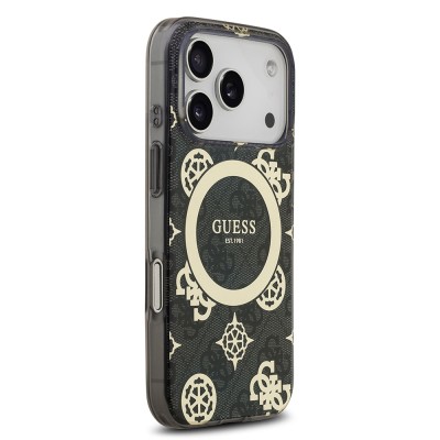 Apple iPhone 18 Pro Max Kılıf Guess Orjinal Lisanslı M-safe Şarj Özellikli IML Peony ve 4G Desenli Klasik Logolu Kapak - 6
