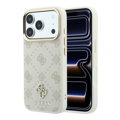 Apple iPhone 18 Pro Max Kılıf Guess Orjinal Lisanslı M-safe Şarj Özellikli Klasik Yazı ve 4G Logolu PU Deri Peony Kapak - 2