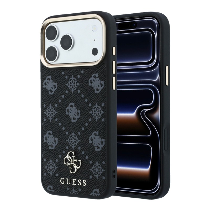 Apple iPhone 18 Pro Max Kılıf Guess Orjinal Lisanslı M-safe Şarj Özellikli Klasik Yazı ve 4G Logolu PU Deri Peony Kapak - 1