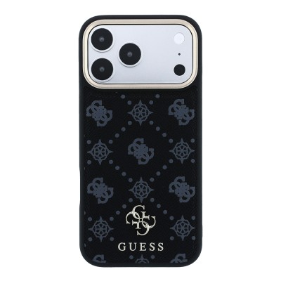 Apple iPhone 18 Pro Max Kılıf Guess Orjinal Lisanslı M-safe Şarj Özellikli Klasik Yazı ve 4G Logolu PU Deri Peony Kapak - 13