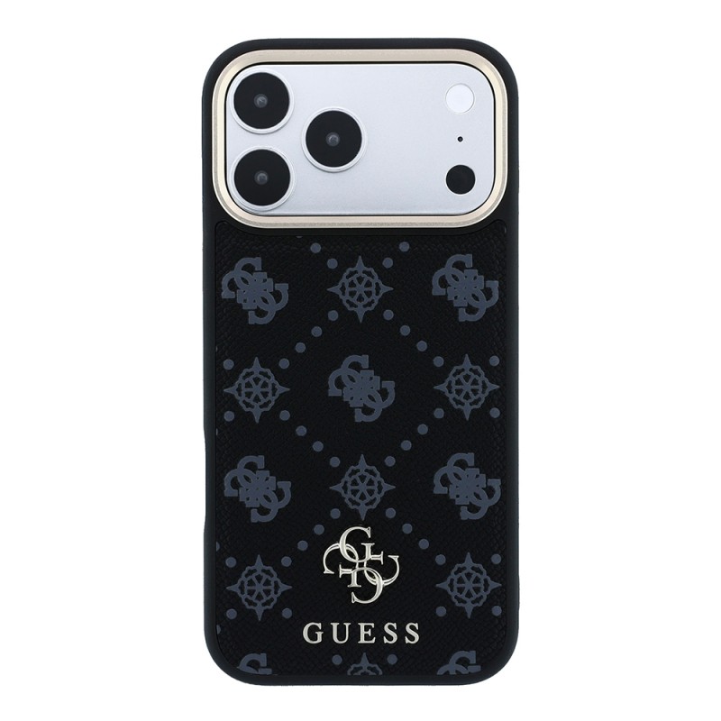 Apple iPhone 18 Pro Max Kılıf Guess Orjinal Lisanslı M-safe Şarj Özellikli Klasik Yazı ve 4G Logolu PU Deri Peony Kapak - 13