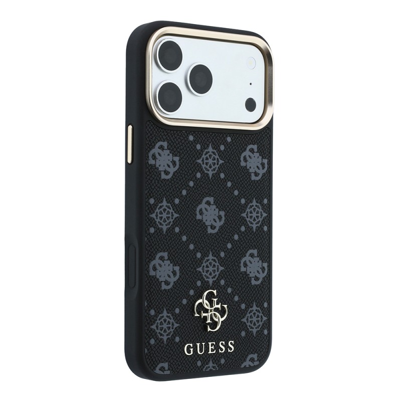Apple iPhone 18 Pro Max Kılıf Guess Orjinal Lisanslı M-safe Şarj Özellikli Klasik Yazı ve 4G Logolu PU Deri Peony Kapak - 14