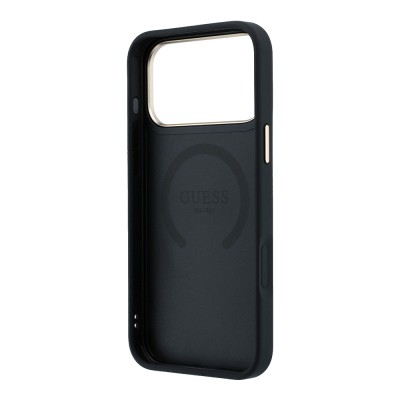 Apple iPhone 18 Pro Max Kılıf Guess Orjinal Lisanslı M-safe Şarj Özellikli Klasik Yazı ve 4G Logolu PU Deri Peony Kapak - 17