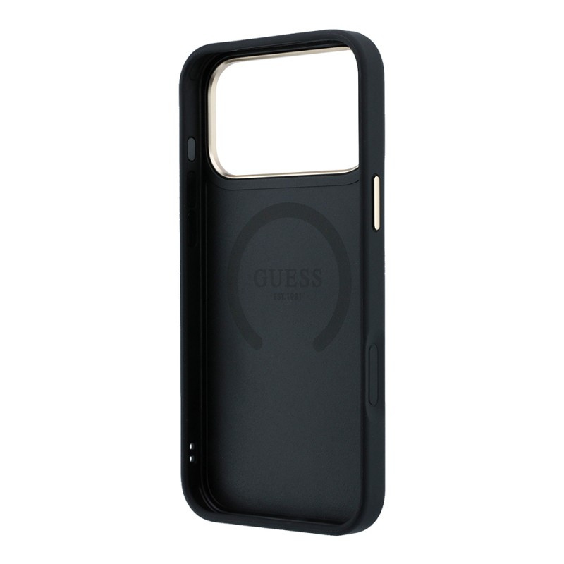 Apple iPhone 18 Pro Max Kılıf Guess Orjinal Lisanslı M-safe Şarj Özellikli Klasik Yazı ve 4G Logolu PU Deri Peony Kapak - 17