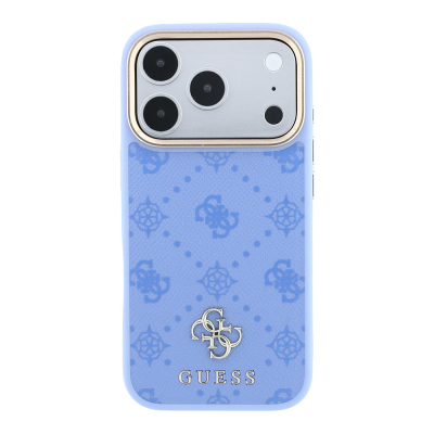 Apple iPhone 18 Pro Max Kılıf Guess Orjinal Lisanslı M-safe Şarj Özellikli Klasik Yazı ve 4G Logolu PU Deri Peony Kapak - 27