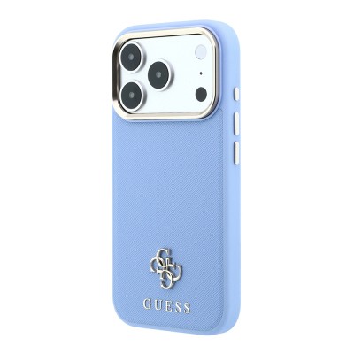 Apple iPhone 18 Pro Max Kılıf Guess Orjinal Lisanslı M-safe Şarj Özellikli Klasik Yazı ve 4G Logolu PU Deri Saffiano Kapak - 19