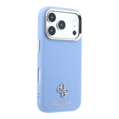 Apple iPhone 18 Pro Max Kılıf Guess Orjinal Lisanslı M-safe Şarj Özellikli Klasik Yazı ve 4G Logolu PU Deri Saffiano Kapak - 21