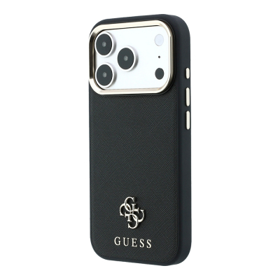 Apple iPhone 18 Pro Max Kılıf Guess Orjinal Lisanslı M-safe Şarj Özellikli Klasik Yazı ve 4G Logolu PU Deri Saffiano Kapak - 26