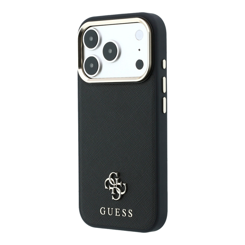 Apple iPhone 18 Pro Max Kılıf Guess Orjinal Lisanslı M-safe Şarj Özellikli Klasik Yazı ve 4G Logolu PU Deri Saffiano Kapak - 26