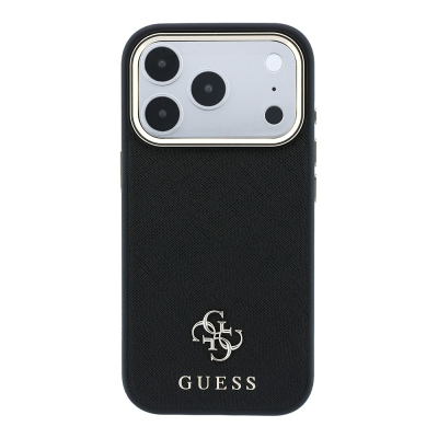 Apple iPhone 18 Pro Max Kılıf Guess Orjinal Lisanslı M-safe Şarj Özellikli Klasik Yazı ve 4G Logolu PU Deri Saffiano Kapak - 27